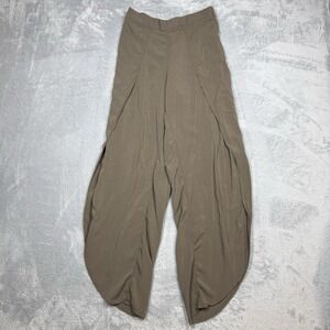 Drew Tulip Pants Womens Small Green Draped Flowy Wide Leg Split Yoga Boho